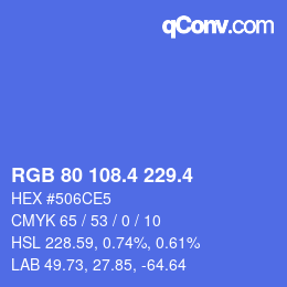 カラーコード: RGB 80 108.4 229.4 | qconv.com