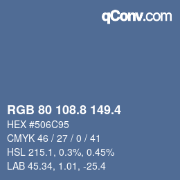 カラーコード: RGB 80 108.8 149.4 | qconv.com