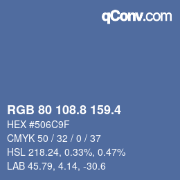 カラーコード: RGB 80 108.8 159.4 | qconv.com