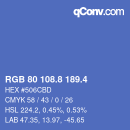 カラーコード: RGB 80 108.8 189.4 | qconv.com