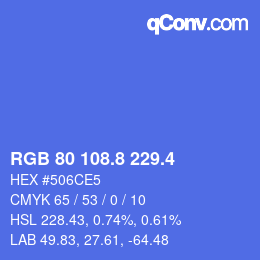カラーコード: RGB 80 108.8 229.4 | qconv.com