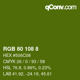 Color code: RGB 80 108 8 | qconv.com