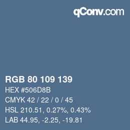 Código de color: RGB 80 109 139 | qconv.com