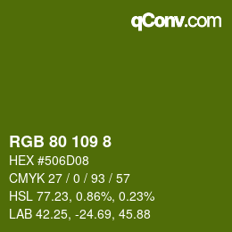 Color code: RGB 80 109 8 | qconv.com