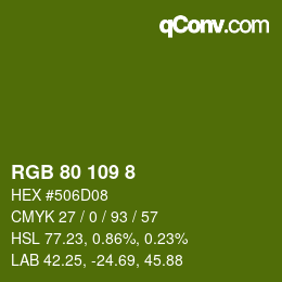 Color code: RGB 80 109 8 | qconv.com