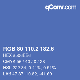 カラーコード: RGB 80 110.2 182.6 | qconv.com