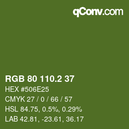カラーコード: RGB 80 110.2 37 | qconv.com