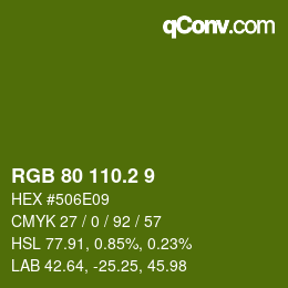 カラーコード: RGB 80 110.2 9 | qconv.com