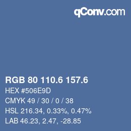 カラーコード: RGB 80 110.6 157.6 | qconv.com