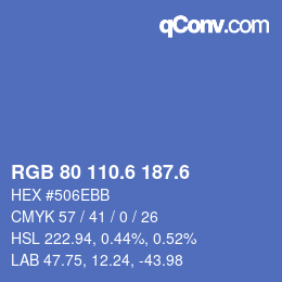 カラーコード: RGB 80 110.6 187.6 | qconv.com