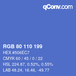 Color code: RGB 80 110 199 | qconv.com