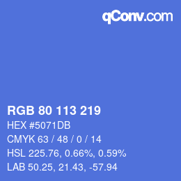 Color code: RGB 80 113 219 | qconv.com