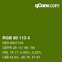 Color code: RGB 80 113 4 | qconv.com