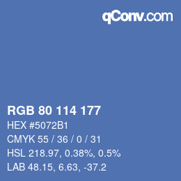 Color code: RGB 80 114 177 | qconv.com
