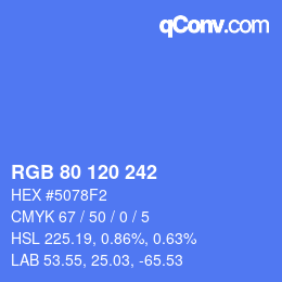 颜色代码: RGB 80 120 242 | qconv.com