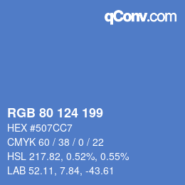 Color code: RGB 80 124 199 | qconv.com