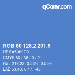 カラーコード: RGB 80 128.2 201.6 | qconv.com