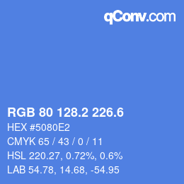 カラーコード: RGB 80 128.2 226.6 | qconv.com