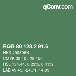 カラーコード: RGB 80 128.2 91.6 | qconv.com