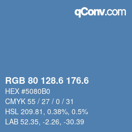 カラーコード: RGB 80 128.6 176.6 | qconv.com