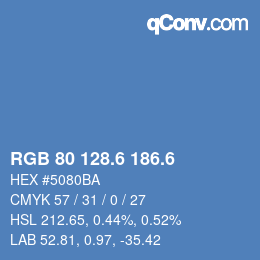 カラーコード: RGB 80 128.6 186.6 | qconv.com