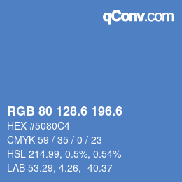 カラーコード: RGB 80 128.6 196.6 | qconv.com