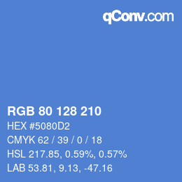 Color code: RGB 80 128 210 | qconv.com
