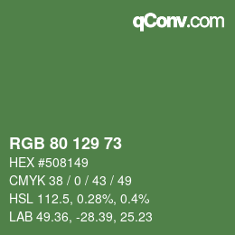 Código de color: RGB 80 129 73 | qconv.com