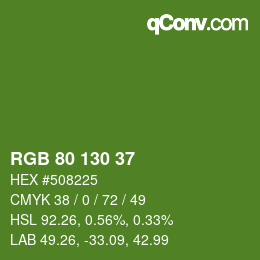 Color code: RGB 80 130 37 | qconv.com