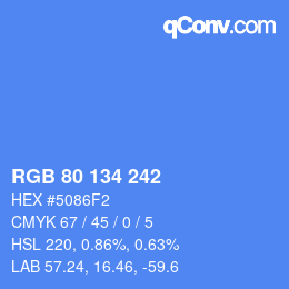 Farbcode: RGB 80 134 242 | qconv.com