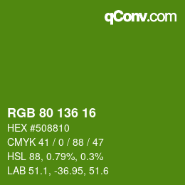 Color code: RGB 80 136 16 | qconv.com