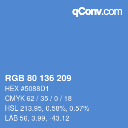 Color code: RGB 80 136 209 | qconv.com