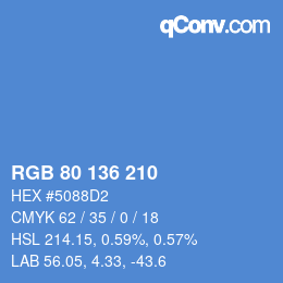 Farbcode: RGB 80 136 210 | qconv.com