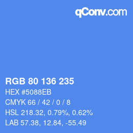 Color code: RGB 80 136 235 | qconv.com