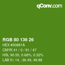 Color code: RGB 80 136 26 | qconv.com