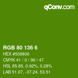 Color code: RGB 80 136 6 | qconv.com