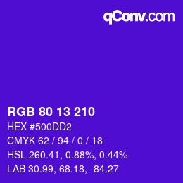 Color code: RGB 80 13 210 | qconv.com