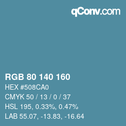 Color code: RGB 80 140 160 | qconv.com