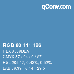 Farbcode: RGB 80 141 186 | qconv.com