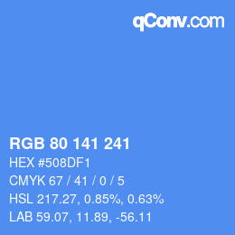Color code: RGB 80 141 241 | qconv.com