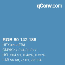 Color code: RGB 80 142 186 | qconv.com
