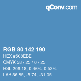 颜色代码: RGB 80 142 190 | qconv.com