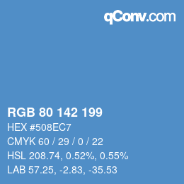 Color code: RGB 80 142 199 | qconv.com
