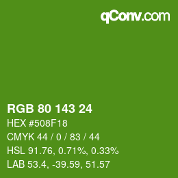 Color code: RGB 80 143 24 | qconv.com