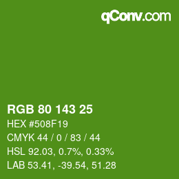 Color code: RGB 80 143 25 | qconv.com