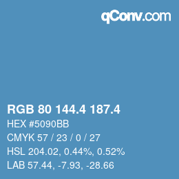 カラーコード: RGB 80 144.4 187.4 | qconv.com