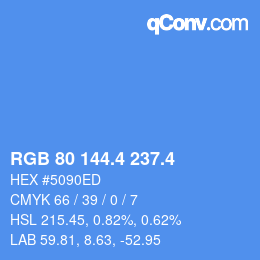 カラーコード: RGB 80 144.4 237.4 | qconv.com