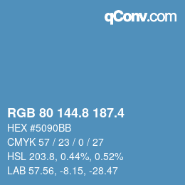 カラーコード: RGB 80 144.8 187.4 | qconv.com