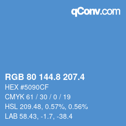 カラーコード: RGB 80 144.8 207.4 | qconv.com