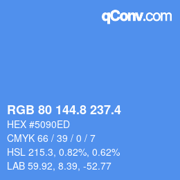 カラーコード: RGB 80 144.8 237.4 | qconv.com